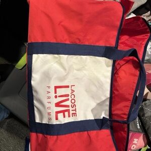 Lacoste Live Red and White Parfums Bag